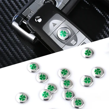 

Car Styling Aluminum 14mm Four Leaf Clover Emblem Badge Car key remote control Sticker decal for Alfa Romeo Giulietta Giulia