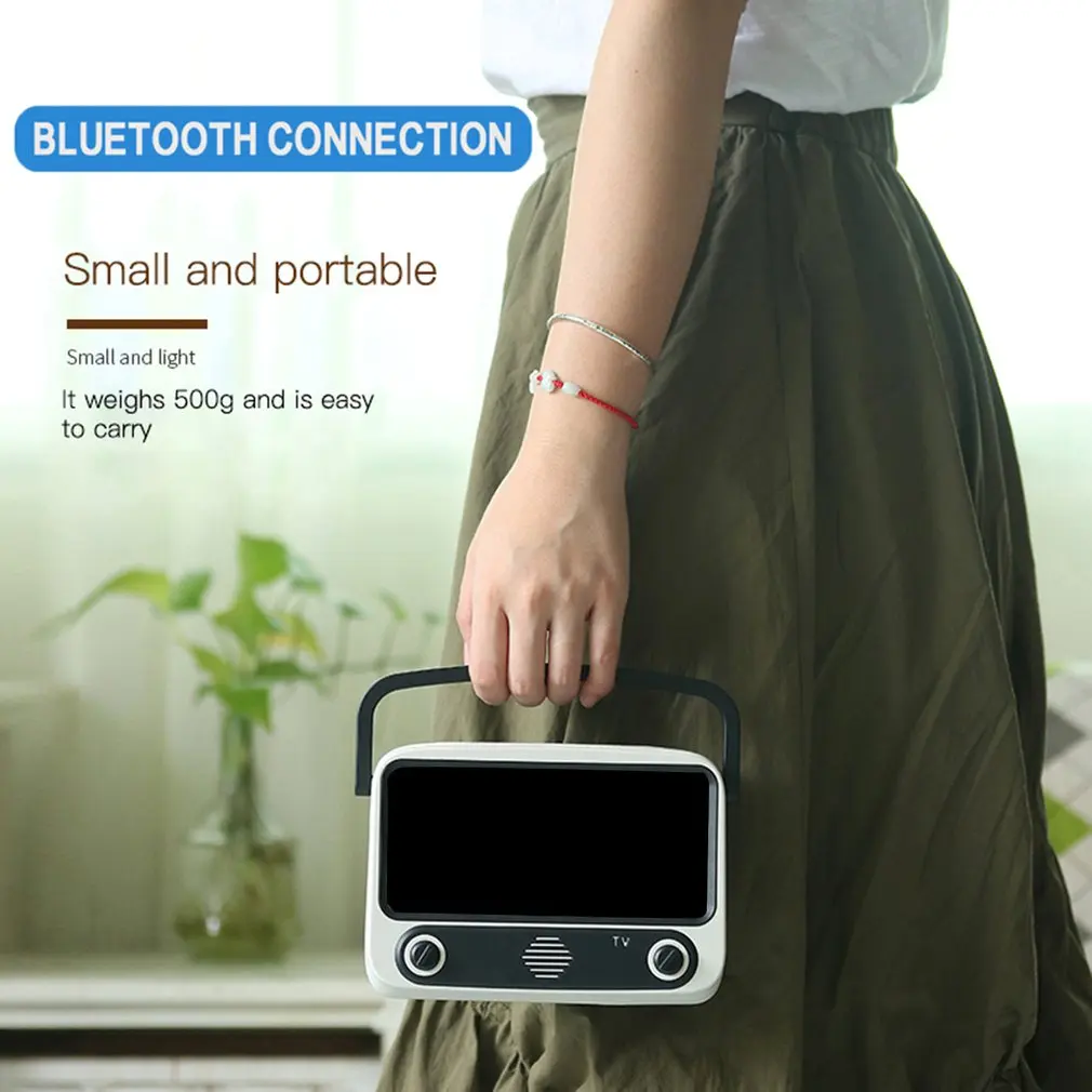 NiCe Pth800 Retro Tv Style Mobile Phone Bracket Card Wireless Speaker Outdoor Wireless Audio Professional