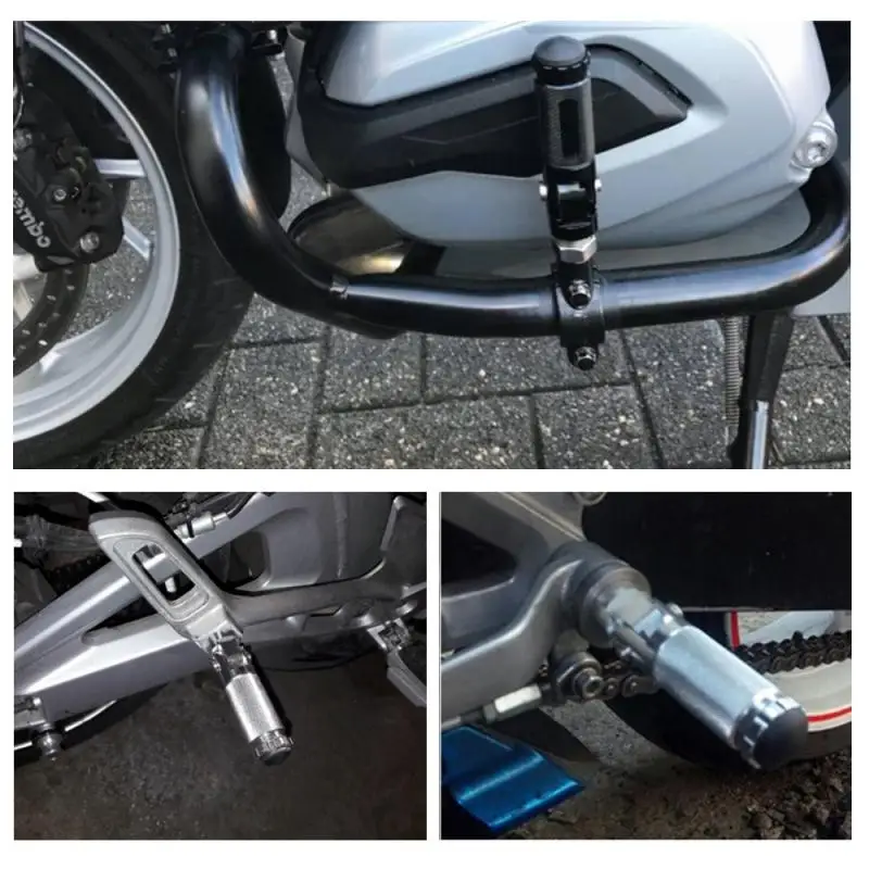 Universal Black Motor Bike Folding Footrests CNC Aluminum Motorcycle Foot Pegs Rear Pedals Set Motorcycle Accessories Parts