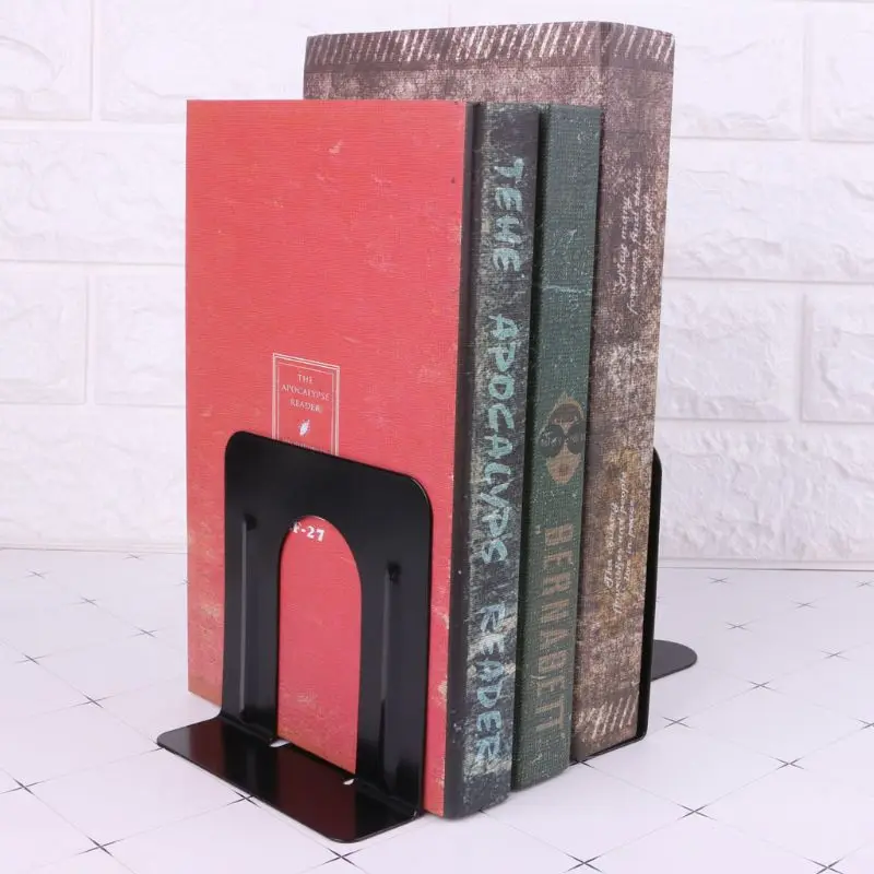 

Simple Style Metal Bookends Iron Support Holder Nonskid Desk Stands For Books DXAC
