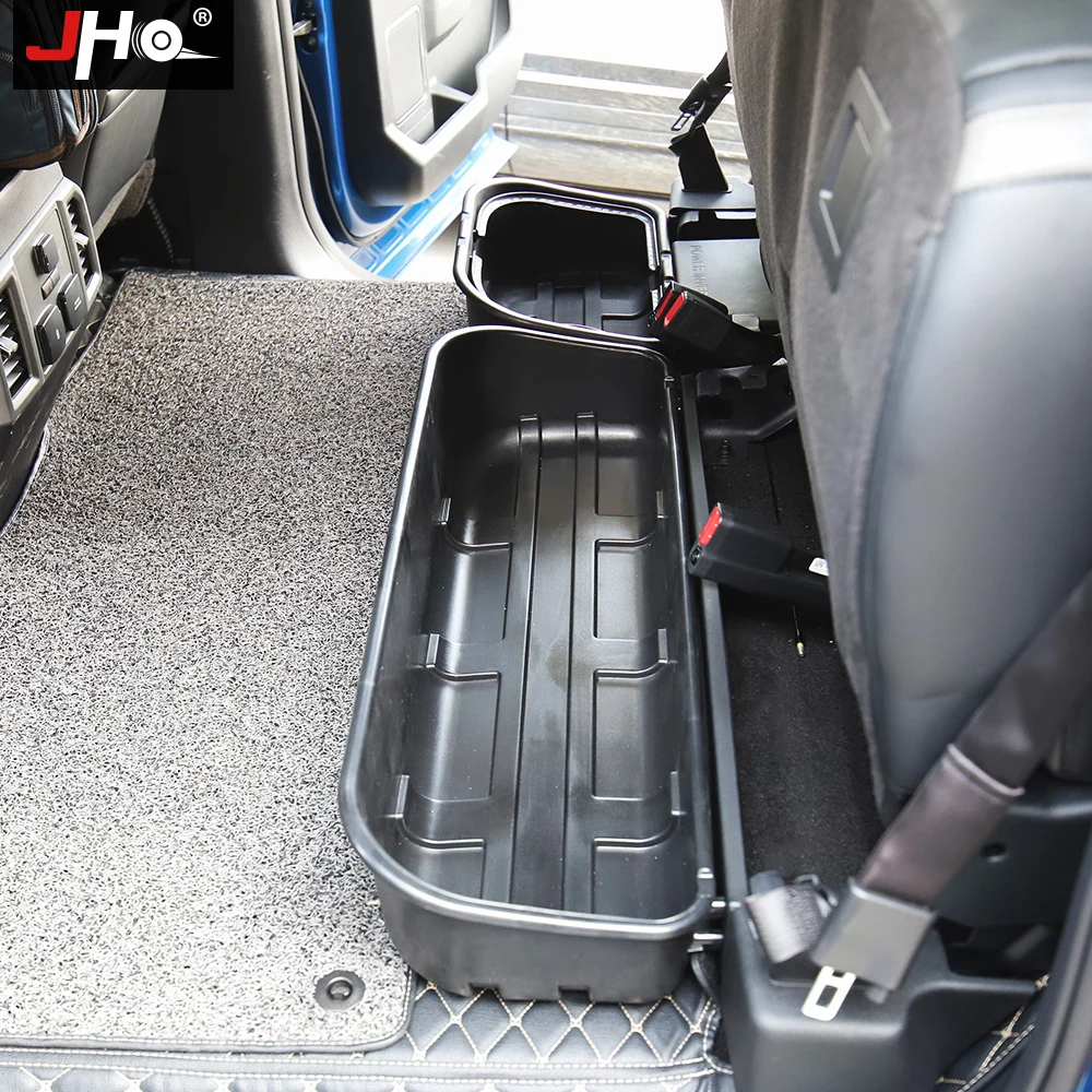 

JHO Car Organizer Accessories Rear Row Underseat Storage Box For Ford F150 Raptor 2017-2020 2019 2018 4-door Crew Cab