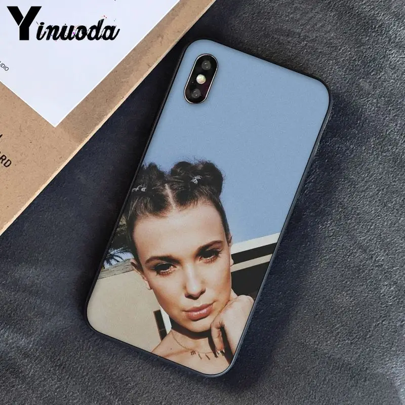 Yinuoda Millie Bobby коричневый узор ТПУ Мягкие аксессуары для мобильного телефона чехол для iPhone 8 7 6 6S Plus 5 5S SE XR X XS MAX