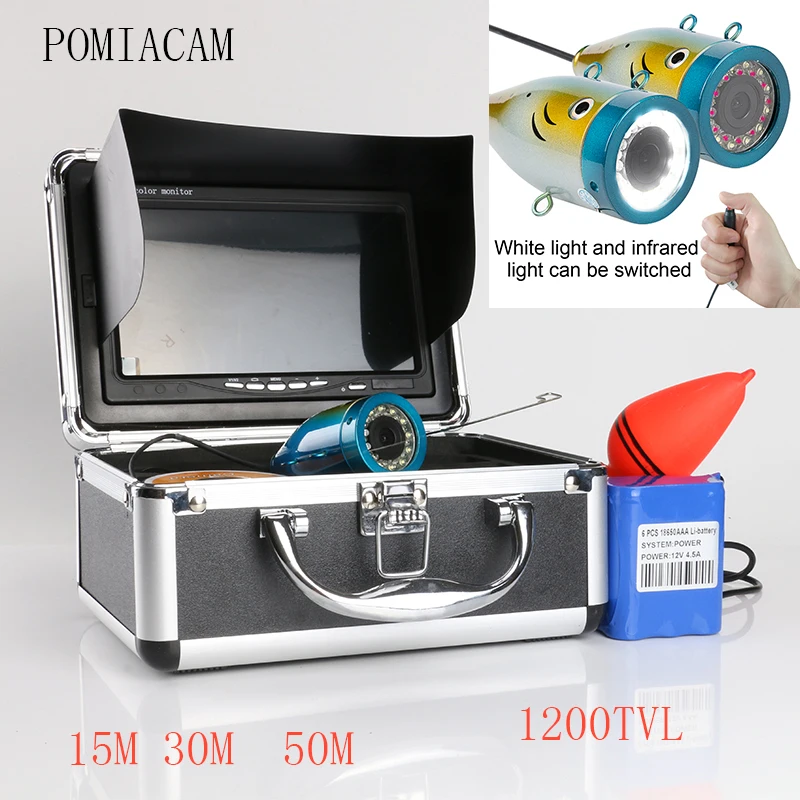 

WF01B 1200TVL Underwater Waterproof Camera Wide Angle WiFi fishing Cam with Accessories Kit 12IR + 12 white LED night vision