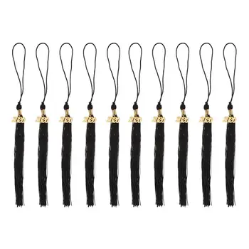 

10pcs Decorative 2020 Academic Graduation Hat Tassel Graduation Season Doctor Cap Tassel Honor Tassel (Black)