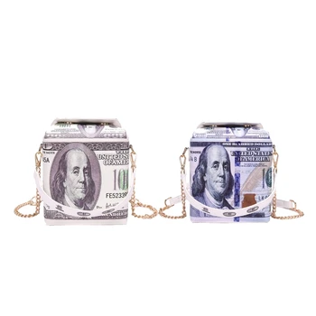 

Dollar Pattern Takeout Box Handbag Crossbody Bag for Women