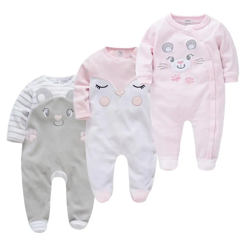 3pcs Warm Velvet vetements bebe de Newborn Baby Boys Jumpsuits Infant Baby Girls Clothes Toddler ropa bebes de Boy Pajamas
