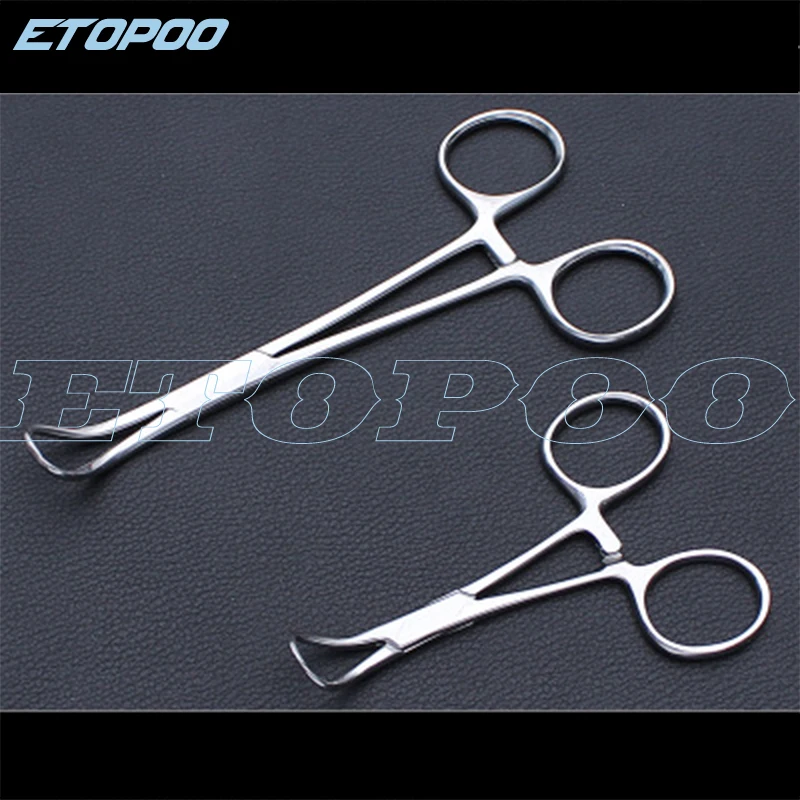 

Stainless steel 13cm/9.5cm Ophthalmoscope towel pliers beauty plastic pad towel pliers surgical cloth towel pliers