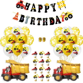 

1 Set Latex Kids Engineering Car Dot Balloon Ornament Boys Theme Birthday Party Hanging Banner Gift Party DIY Decoration