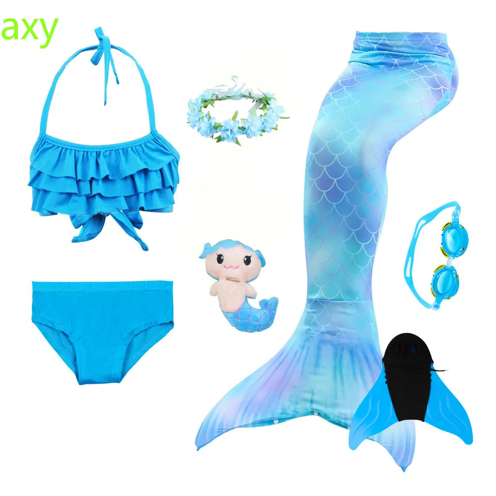 Костюм Русалочки с хвостом для девочек; костюм для плавания с монофином; детский купальный костюм Ариэль; купальный костюм Русалочки с хвостом; карнавальный подарок; куклы