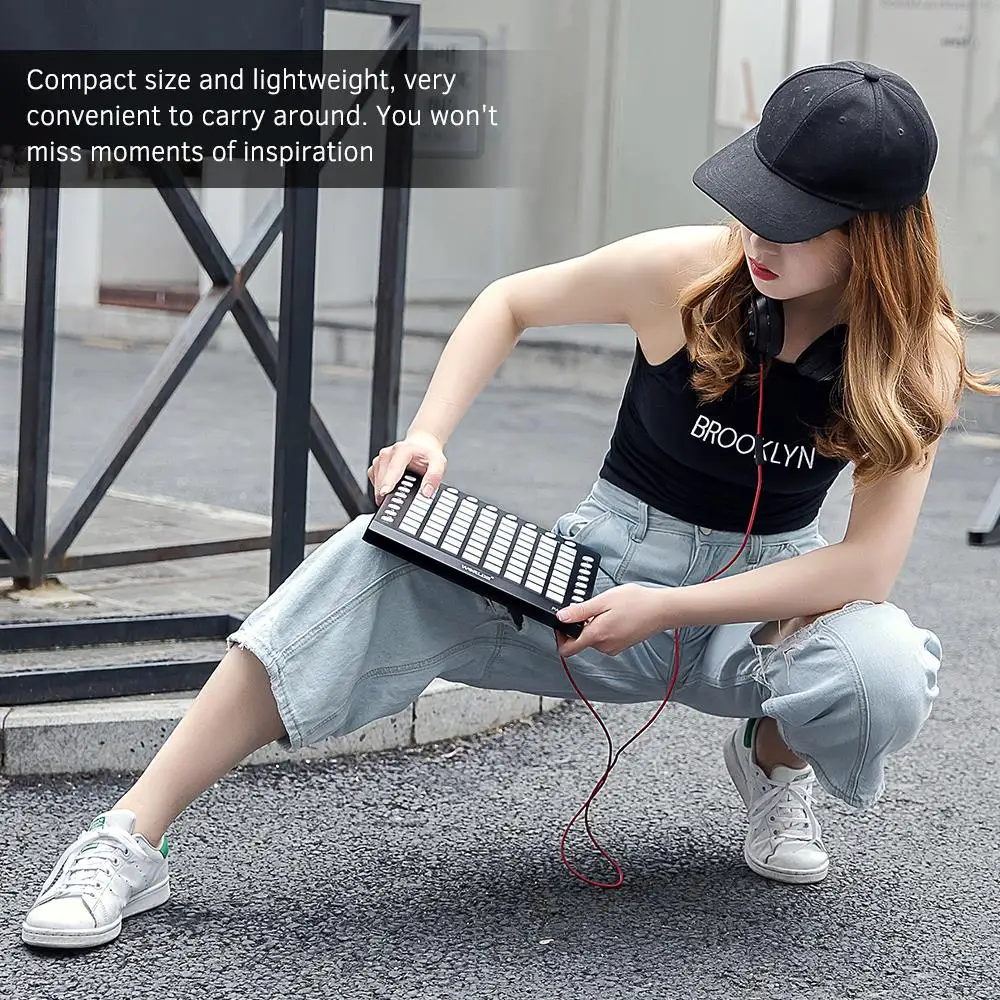 WORLDE ORCA PAD64-A Портативный USB MIDI Drum Pad контроллер 64 RGB с подсветкой колодки 24 кнопки с опциональным встроенным звуковым модулем