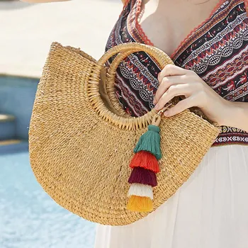 

Fashion Colorful Boho Style Tassels Keychains For Women Bag Decor Pendant Key Ring Fringe Handmade Charm Handbag Accessories