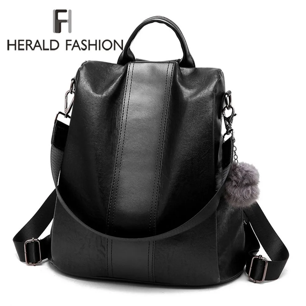 Herald Fashion повседневный кожаный женский рюкзак с защитой от кражи качественные