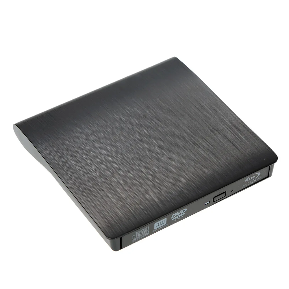 Ультра тонкий внешний диск DVD-RW DVD-ROM USB 3,0 Burner Writer BD-ROM 3D Blu-Ray плеер для Linux Windows Mac OS черный