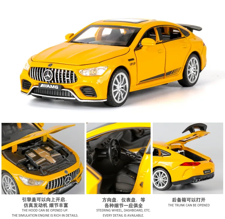 1:32 Высокая Имитация Ben AMG GT63S сплав гоночный спортивный автомобиль модель со звуком и светильник, чтобы открыть дверь для детей Подарки