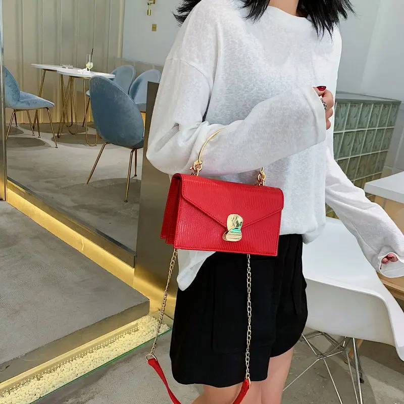 

Double leaf lock buckle female 2019 summer small fresh women's bag (size) portable slung shoulder bag tide