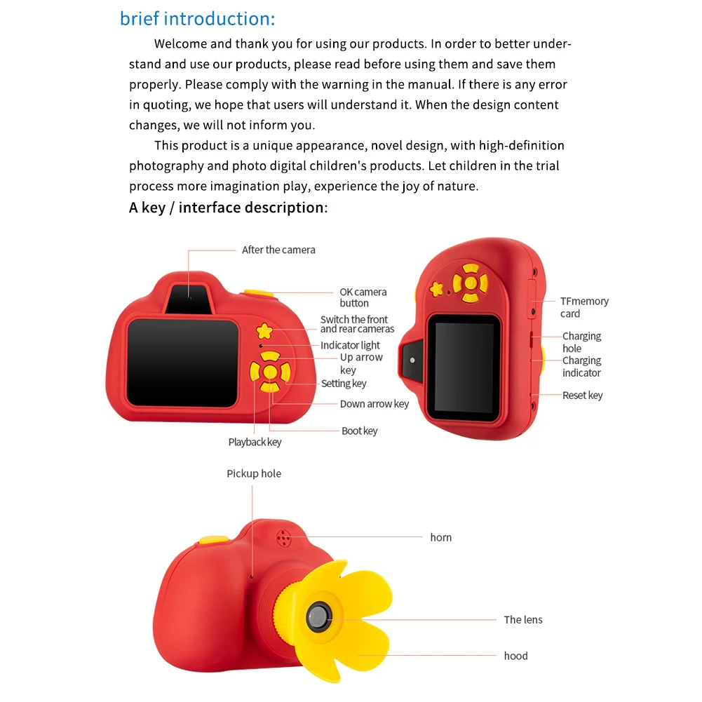 Kids Mini Digital Camera 8MP 1080P HD Video Camera Child Camcorder with 2 Inch Screen TU-shop