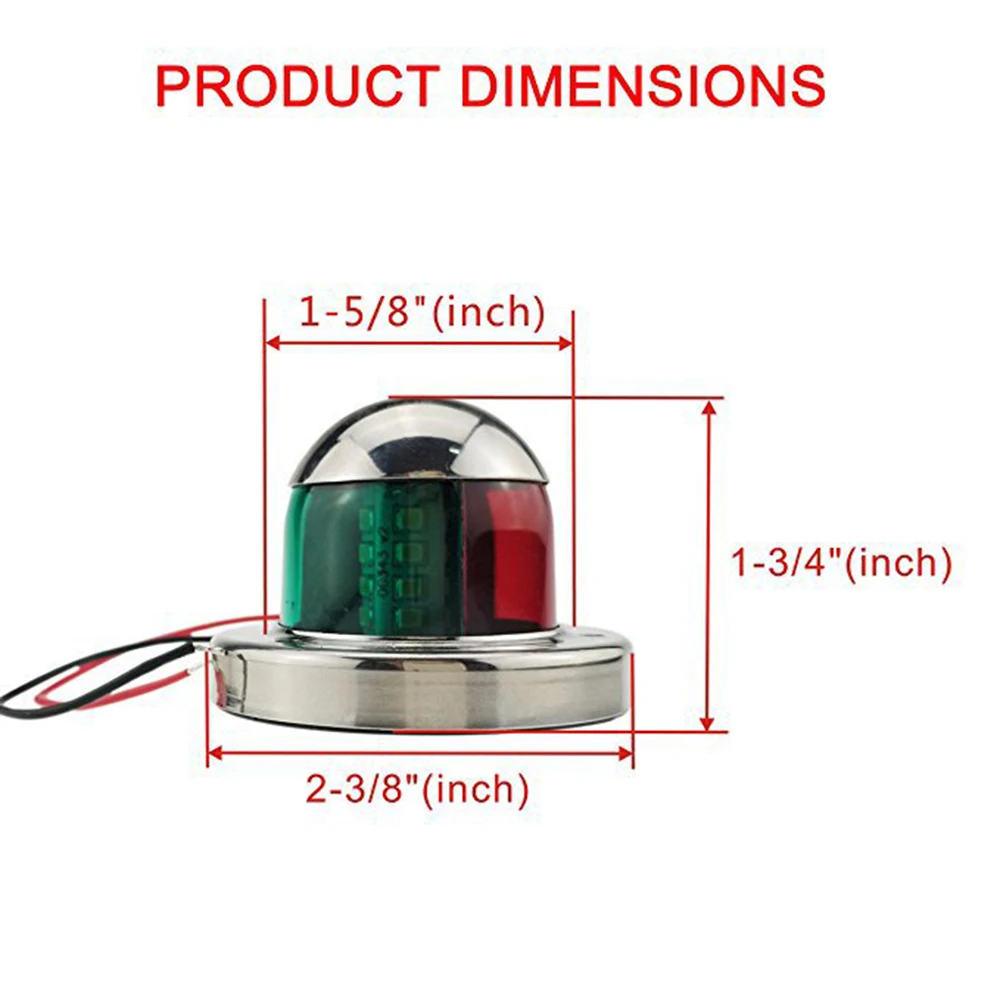 12V навигационный светильник, 2 цвета, коррозионная замена, пыленепроницаемый, водонепроницаемый