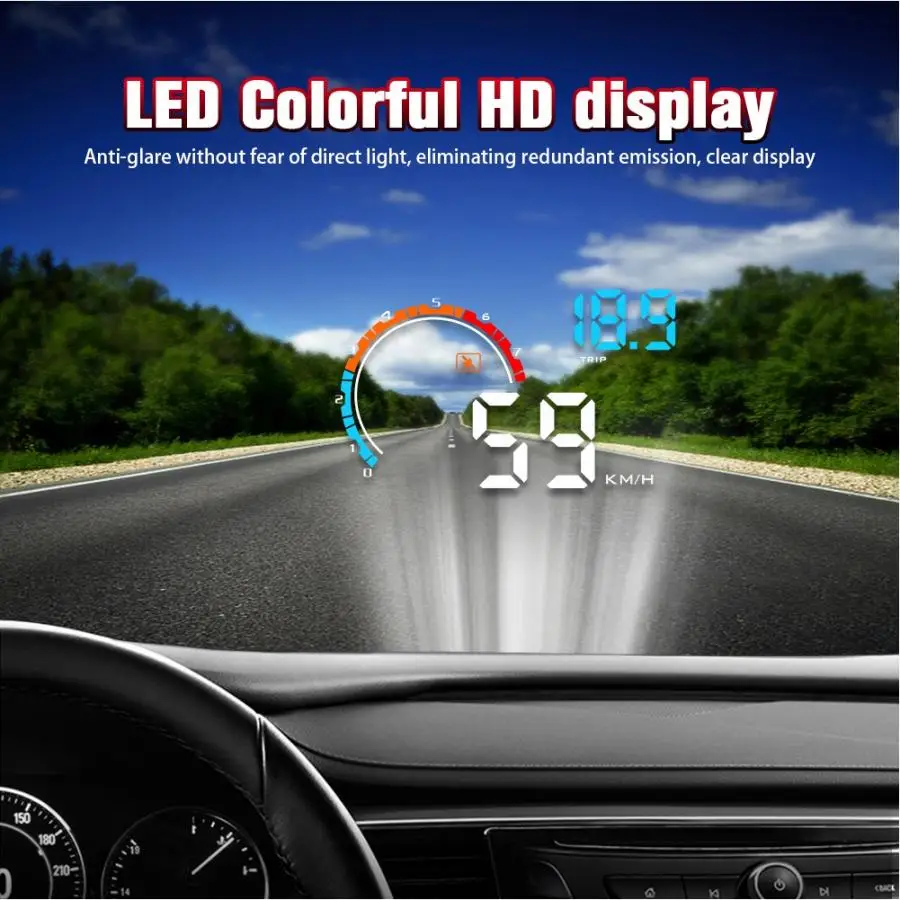 Универсальный D2500 4.8in автомобильный HUD Дисплей проектор скорость расход топлива дисплей er автомобильные аксессуары