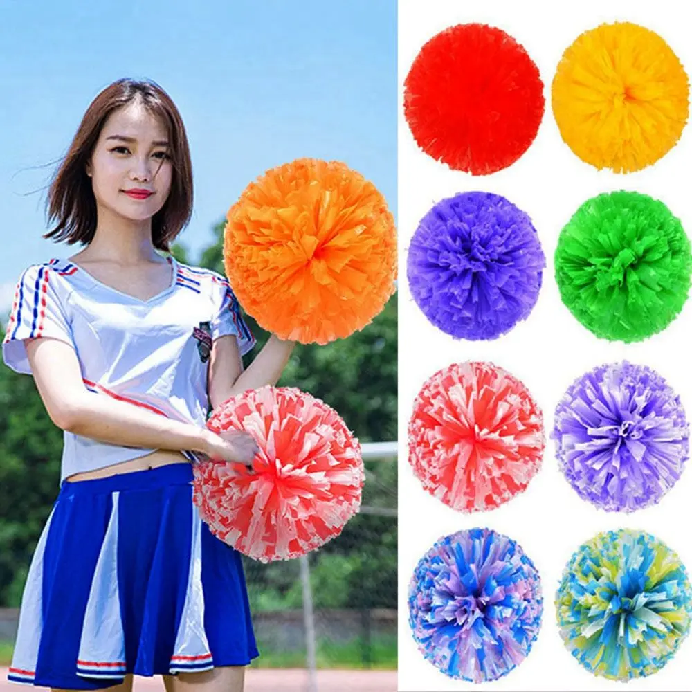 Cheerleading Pom Poms Cheerleading Ball 28/30cm Cheerleader Pompoms Double Hole Handle