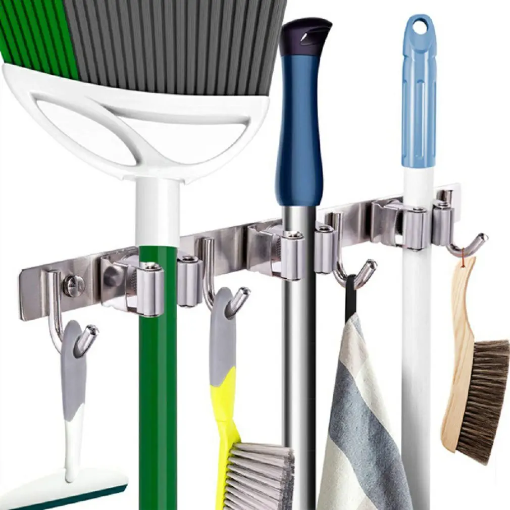 

Multi-Purpose Hooks Wall Mounted Mop Organizer Holder RackBrush Broom Hanger Hook Kitchen bathroom Strong Hooks