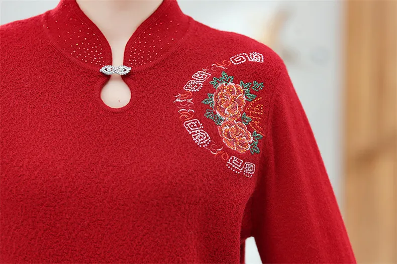 XJXKS женский свитер женская зимняя одежда Emboridery Pull Femme Hiver джемпер для мамы среднего возраста плюс размер женские свитера