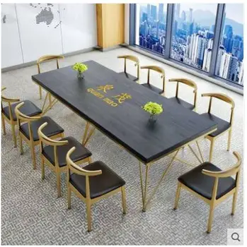 شراءبسيط خشب عصري طاولة مؤتمر وكرسي مزيج الرجعية مكتب عمل أثاث لوفت التفاوض الجدول وكرسي