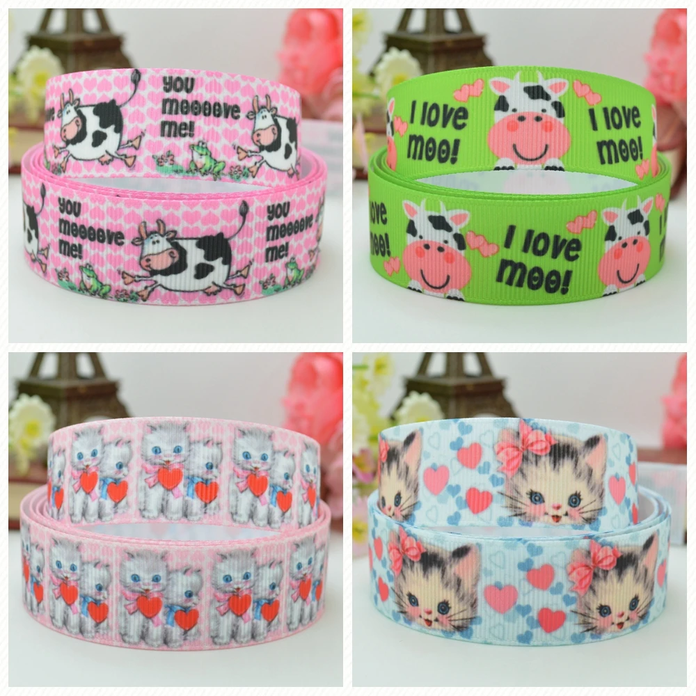 By the yard-7/8" Marie cat Printed Grosgrain Ribbon Craft hair bow Free shipping 