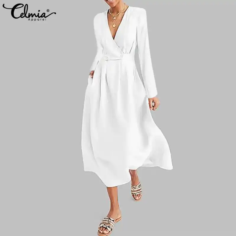 ladies white midi dress