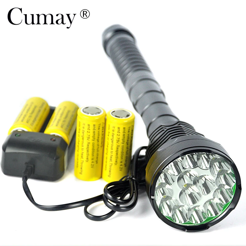 15xT6 LED Flashlight 18000 Lumens High power Linterna LED Torch Light Hunting Lanterna + 4x 26650 Battery Charger