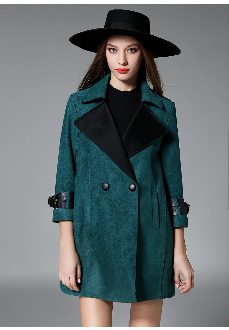 Zaooye/Soap Leaf Europe New Style Winter Elegant Slimming Suede Mid-length Loose-Fit Trench Coat WOMEN'S Coat