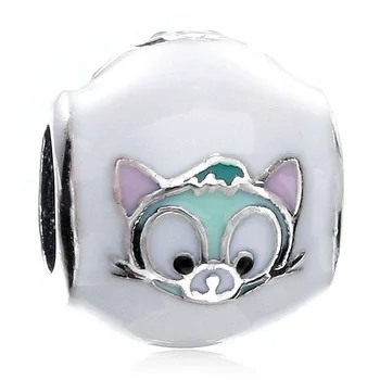 

New 925 Sterling Silver Animal Bead Charm Multicolor Enamel Gelatoni Cool Cat Beads Fit Bracelet Bangle DIY Jewelry