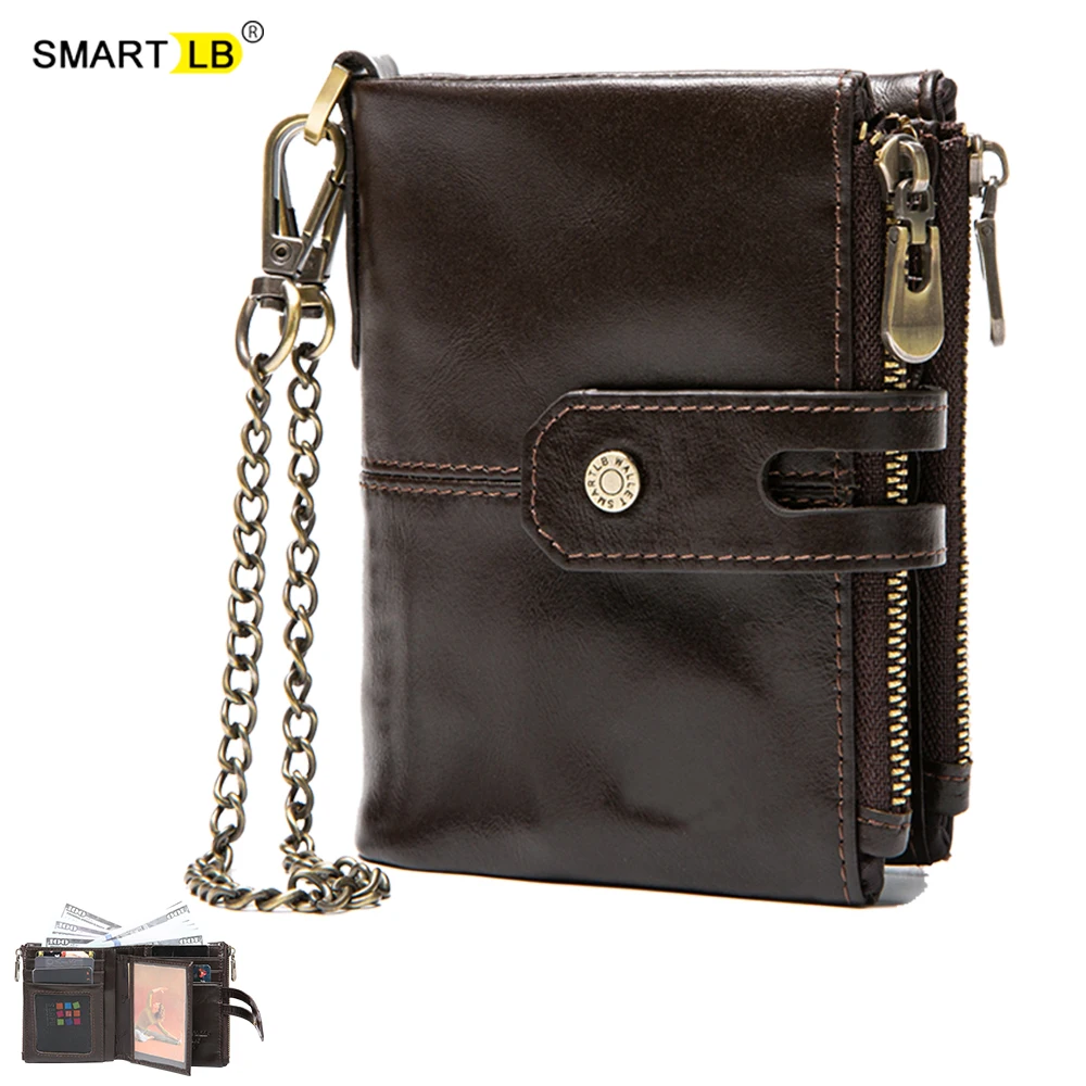 

Smart Bluetooth Wallet GPS Record 100% Genuine Leather Men Wallet Coin Purse Small Mini Card Holder Chain Male Wallet Pocket