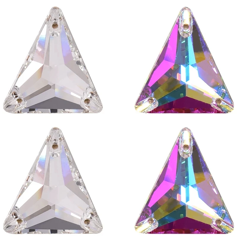 Isosceles Tri-angle AAAAA Качественное Стекло для шитья стразы Красочные свадебное платье