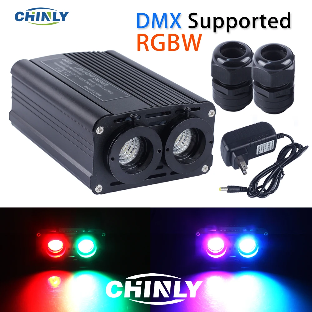 DMX512 волоконно оптический двигатель 32 Вт RGBW светодиодный двойной источник света