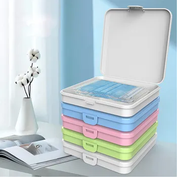 

Mouth Mask Storage Box Case Save Mask Boxes Cosmetic Bags mascarillas Portable Face Masks Keeper Storage Clip Foldable