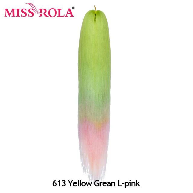 Miss Rola Synthetic 26 Inches 75g Kanekalon Hair Wholesale Bulk Braid Hair Extension Pre Stretched Pink Blonde Twist Jumbo Braid #18