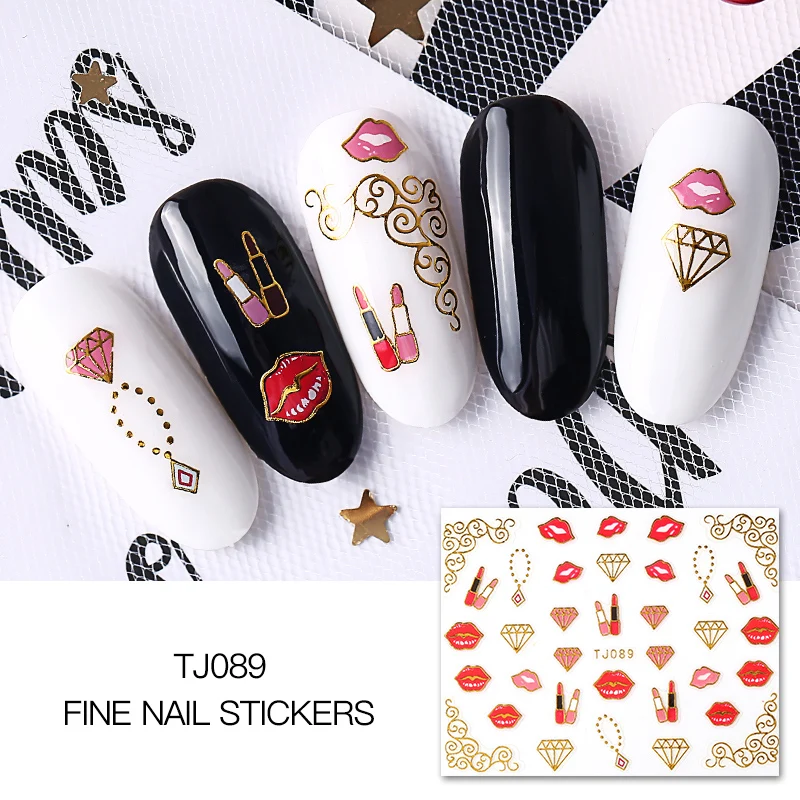 XQXTH-15 3D Nail Stickers Straight Curved Liners Stripe Tape Wraps Geometric Nail Art Decorations - Цвет: XQXTH-15