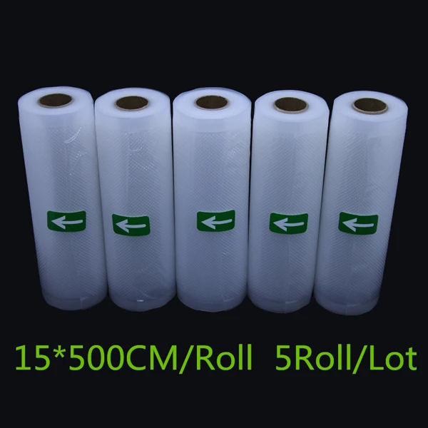 5 Rolls 15CM Рулон вакуумных пакетов для хранения для вакуумного упаковщика, контейнер для хранения пищевых продуктов - Цвет: 5 Rolls 15CM