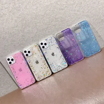 

For Apple iPhone 11 case 6 6s 8 7 Plus XR X XS Max Cover Glitter Bling Star Moon Sequins Soft TPU Clear Silicone Phone Case