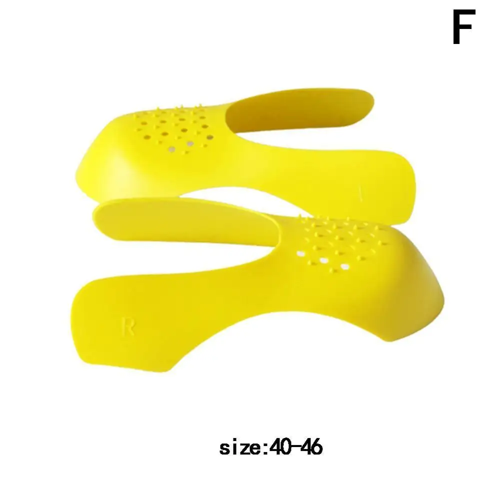 1 пара щиты для обуви для кроссовок, складывающаяся складка, поддержка обуви, носок, Спортивная Кепка, носилки для обуви, Прямая поставка - Цвет: Hard yellow 40-46