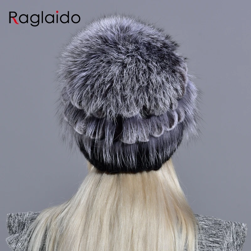 Kaufen Frauen natürliche nerz hut fuchs pompom kaninchen blumen stilvolle warme mode mädchen echtpelz winter hut gestrickte