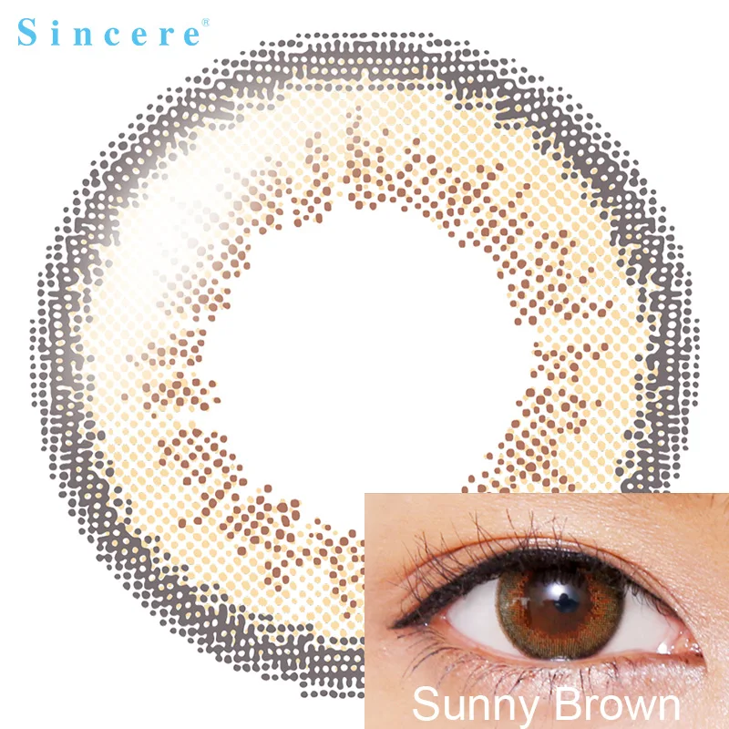Sunny Brown Светильник коричневого цвета, контактные линзы для глаз, выбор пользователя, ежедневный день, коррекция зрения, уход за здоровьем, 10 линз/штук - Цвет: Sunny Brown