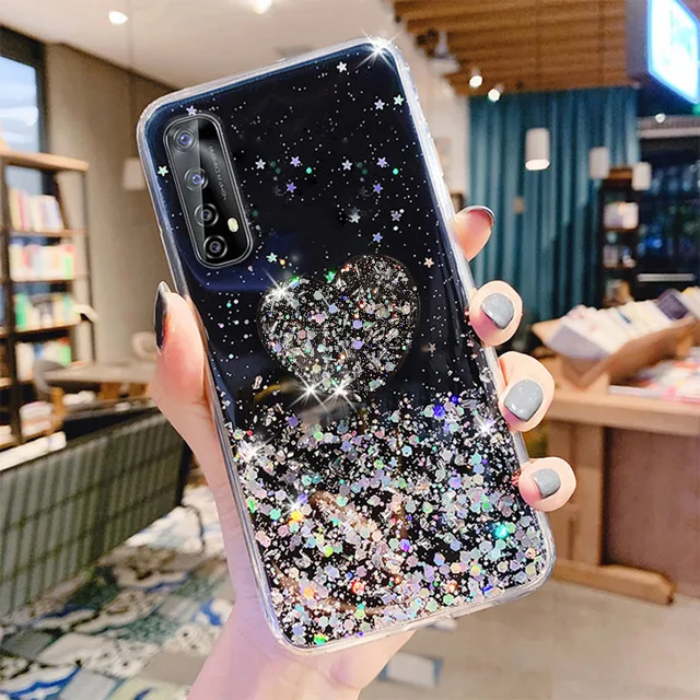 Realme 7 Pro Case Luxury Bling Glitter Case Cover For OPPO Reno 4 3 Pro Case Realme7 X7 5 3 Pro 6 C17 C15 C12 C11 7i Back Covers 001