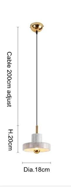 1 lamps Yustra lampa Современный Простой Мраморный подвесной светильник творческая личность круглой формы отель фойе Ресторан украшения искусство светодиодный - Цвет корпуса: 1 lamps