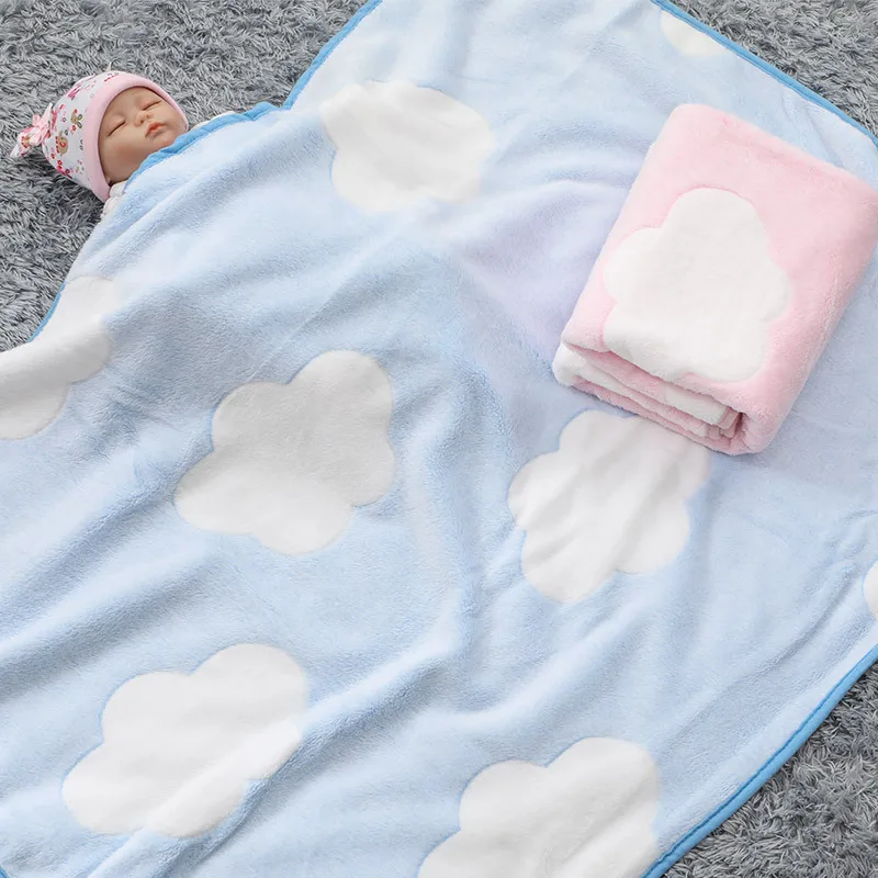 Детское одеяло для дома, комфортное мягкое Фланелевое офисное одеяло голубого неба, детское милое одеяло с облаками