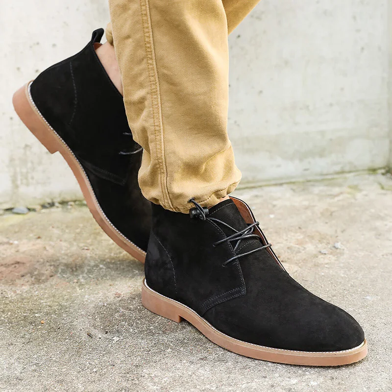  Xiaomi DS Desert Boots Casual Cow Suede Leather Men's Boots Rubber Sole Wear resistant High Boots A