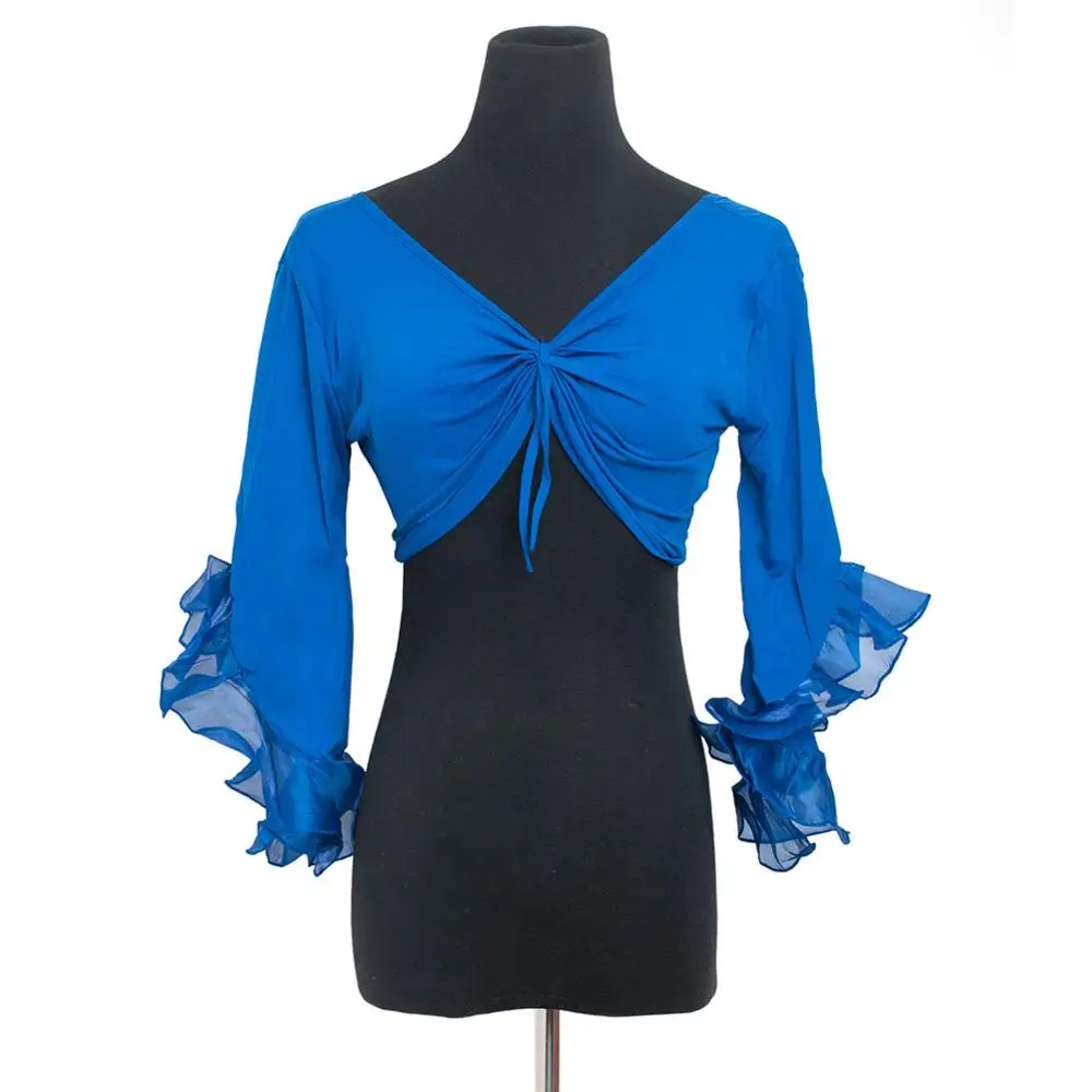royal blue Королевский снеэла Племенной танец живота Йога костюм обернуть топ, топ на Рождество 2036 - Цвет: royal blue