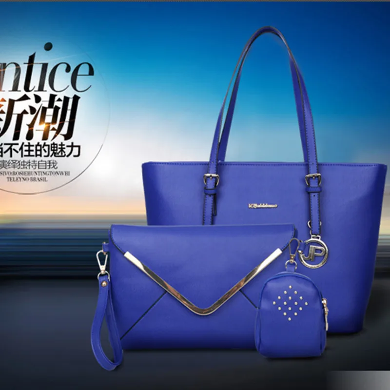 

2015 Autumn New Style Europe And America Fashion Toothpick Pattern Three-piece Set WOMEN'S Bag Shoulder Diagonal Handbag