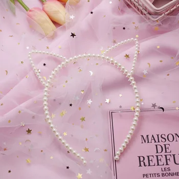 

Children's Baby Girls Hair Headwear Kids Hair Girl Head Jewelry Pearl Princess Bow Rabbit Ear Headband Turban Baby Hair Hoop