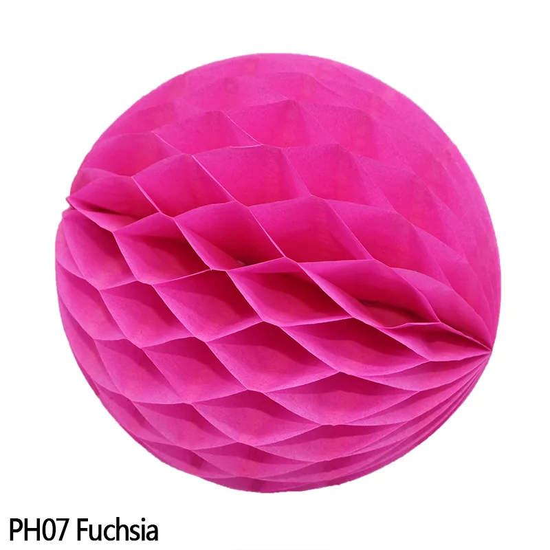 PH07 Fuchsia 5 шт. 20 см декоративный цветок сотовый шар бумажный фонарь для свадьбы, дня рождения, украшения для детского душа - Цвет: PH07 Fuchsia